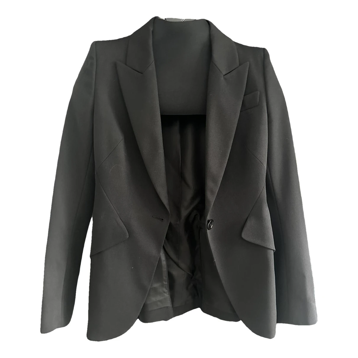 Pre-owned Alexander Mcqueen Silk Blazer In Black