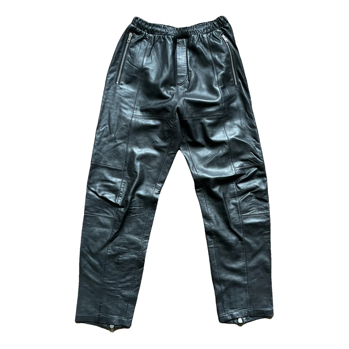Pre-owned Givenchy Leather Trousers In Black