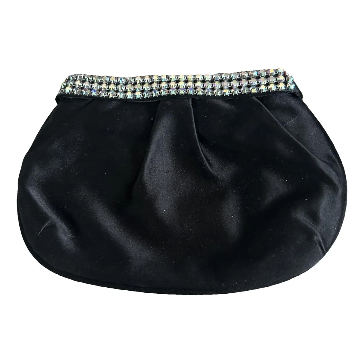 Pre-owned Gina Silk Clutch Bag In Black