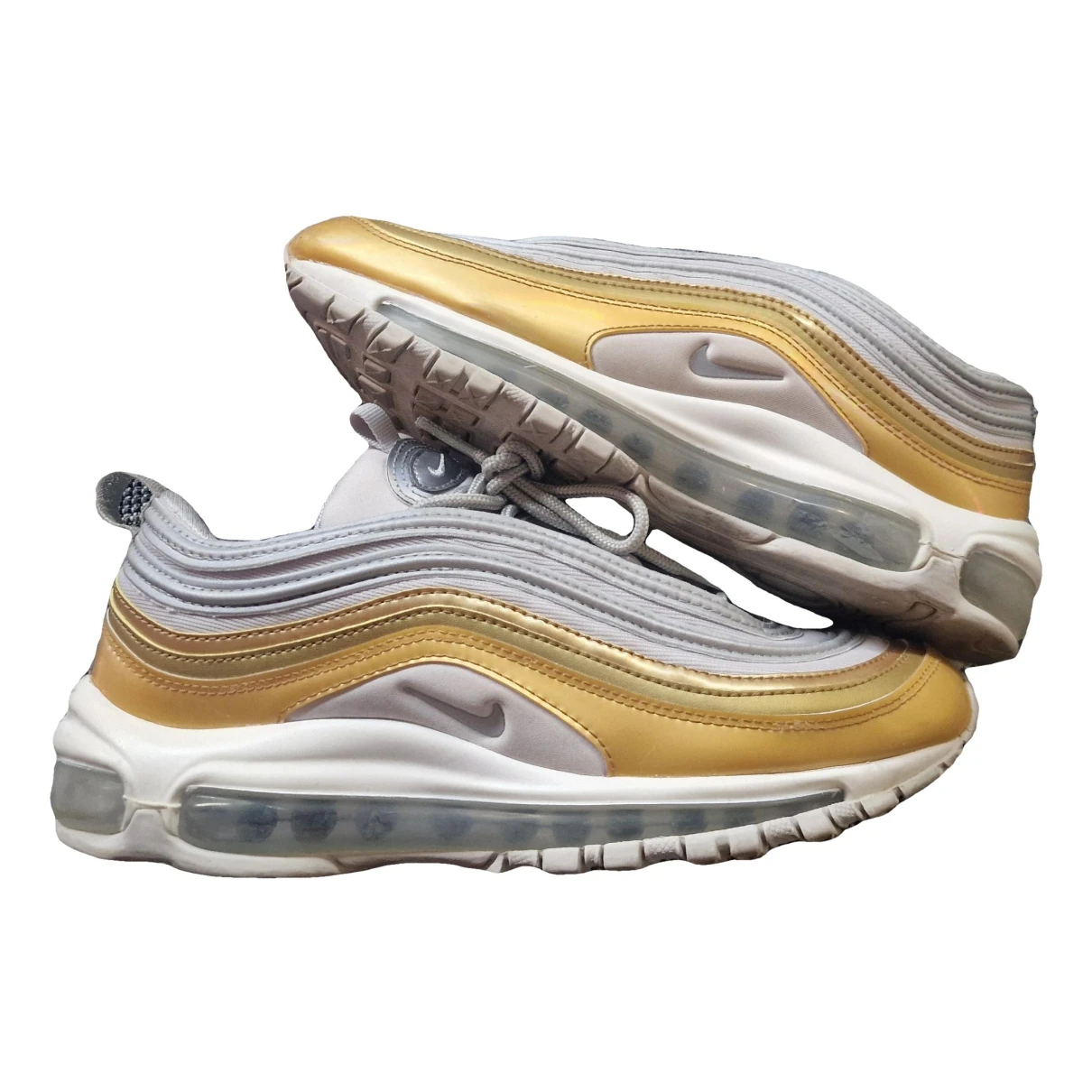 Pre-owned Nike Air Max 97 Patent Leather Trainers In Gold