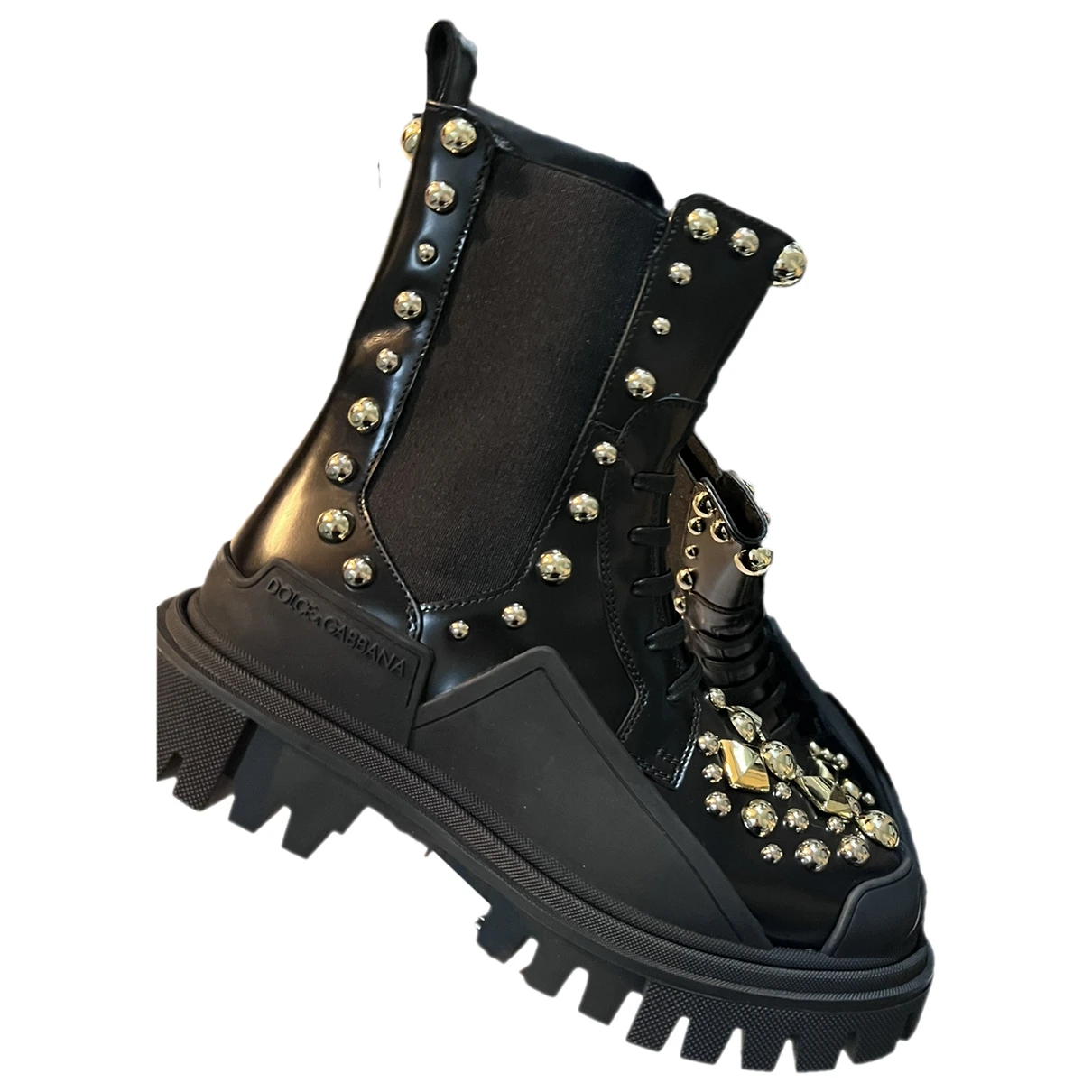 Pre-owned Dolce & Gabbana Leather Biker Boots In Black