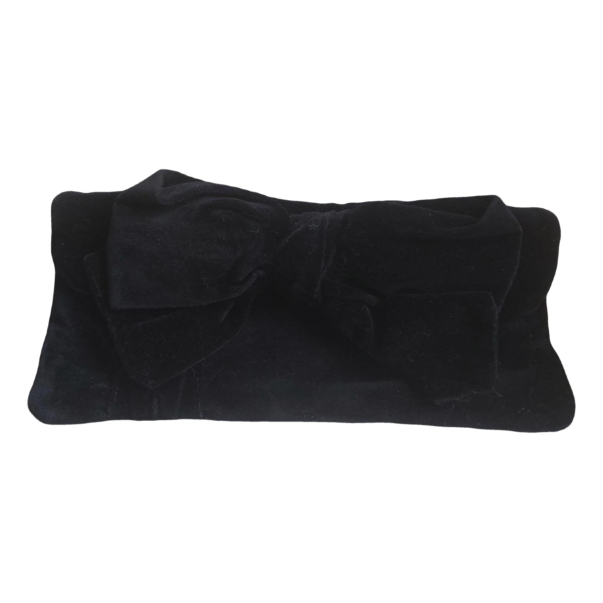 Pre-owned Lk Bennett Velvet Clutch Bag In Black
