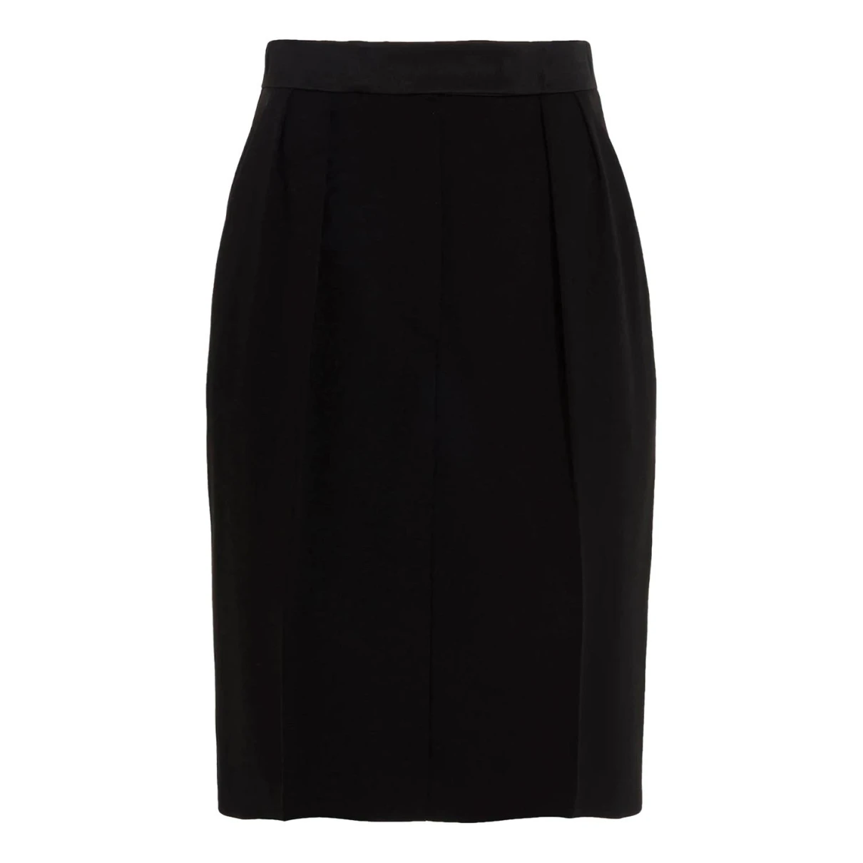 Pre-owned Max Mara Wool Mid-length Skirt In Black