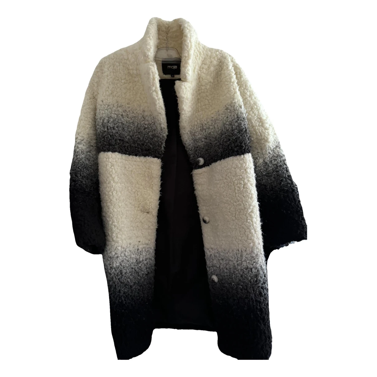 Pre-owned Maje Fall Winter 2020 Faux Fur Coat In Beige
