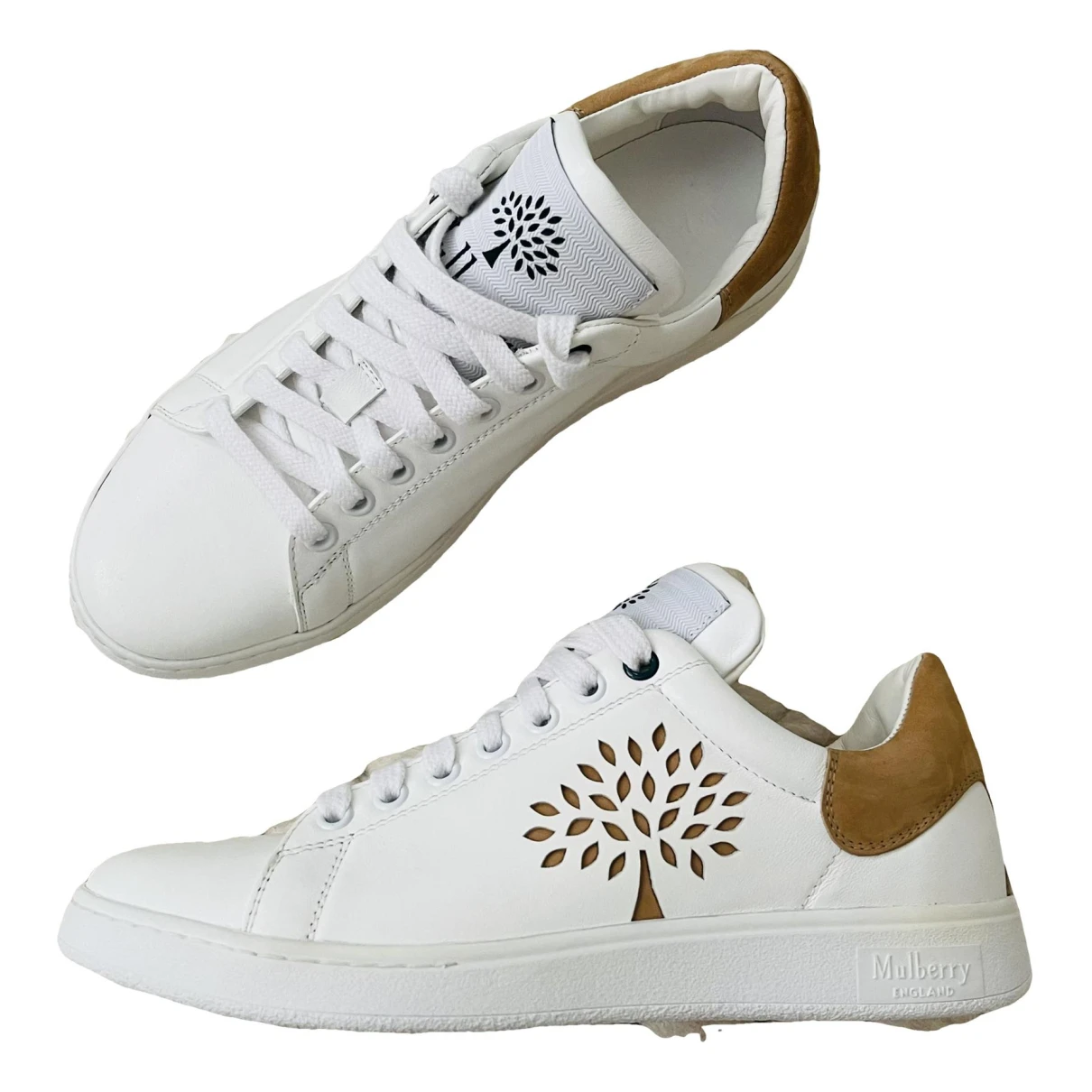 Pre-owned Mulberry Leather Trainers In White