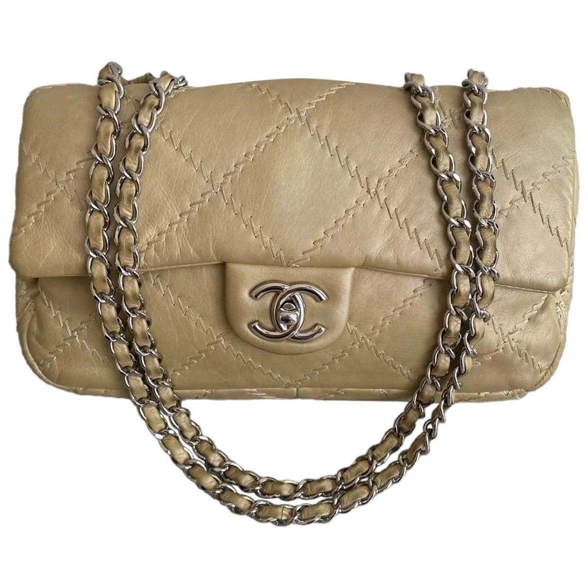 Pre-owned Chanel Timeless/classique Leather Crossbody Bag In Gold