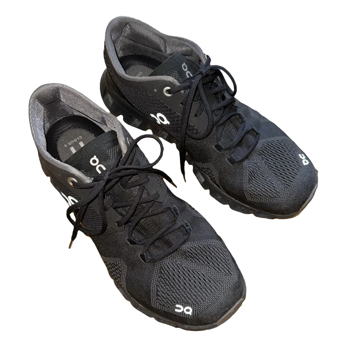 Pre-owned On Running Cloth Trainers In Black