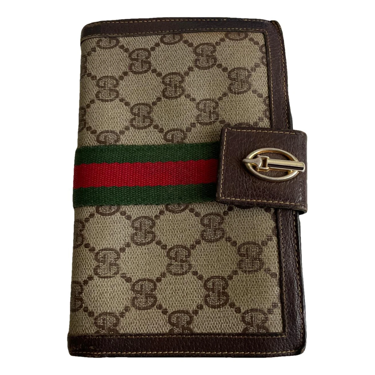 Pre-owned Gucci Sylvie Wallet In Brown