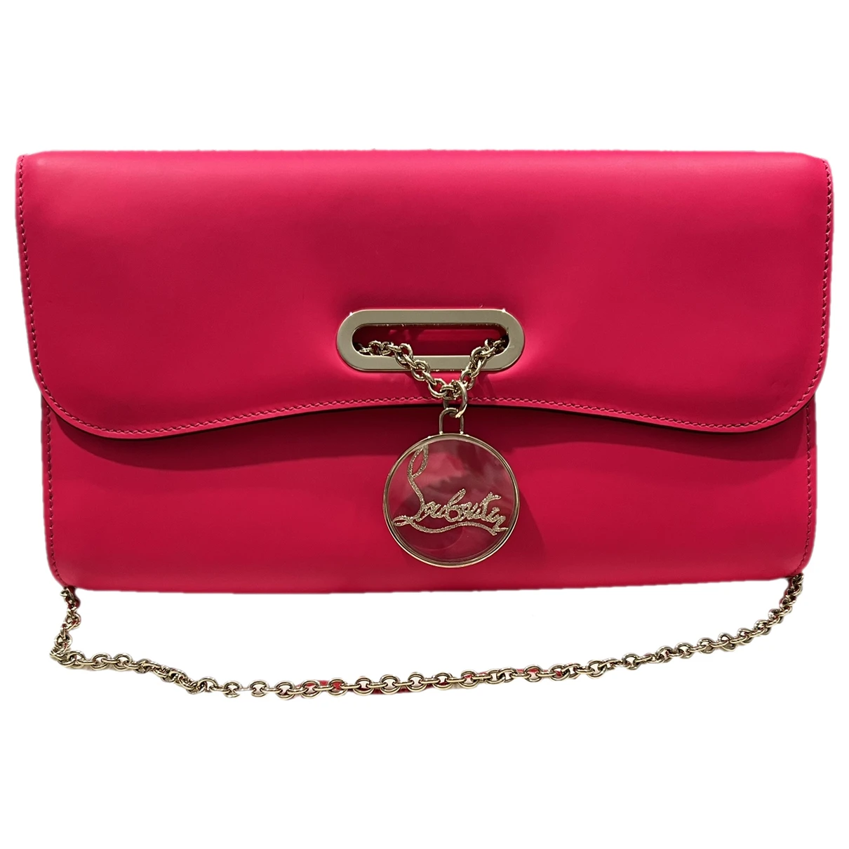 Pre-owned Christian Louboutin Riviera Leather Crossbody Bag In Pink