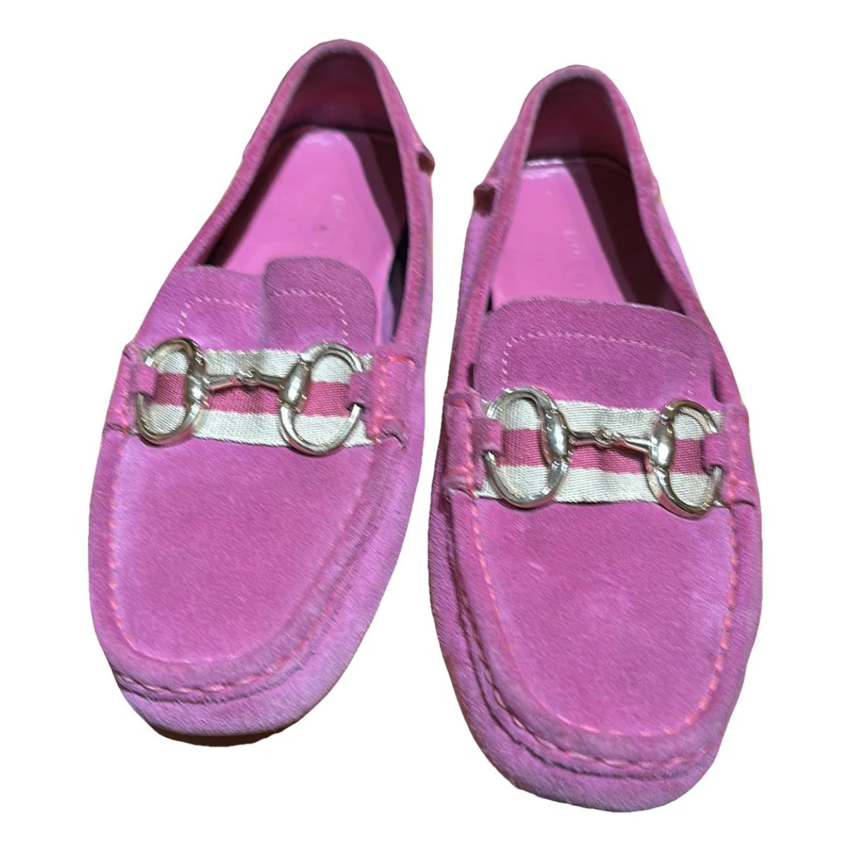 Pre-owned Gucci Flats In Pink