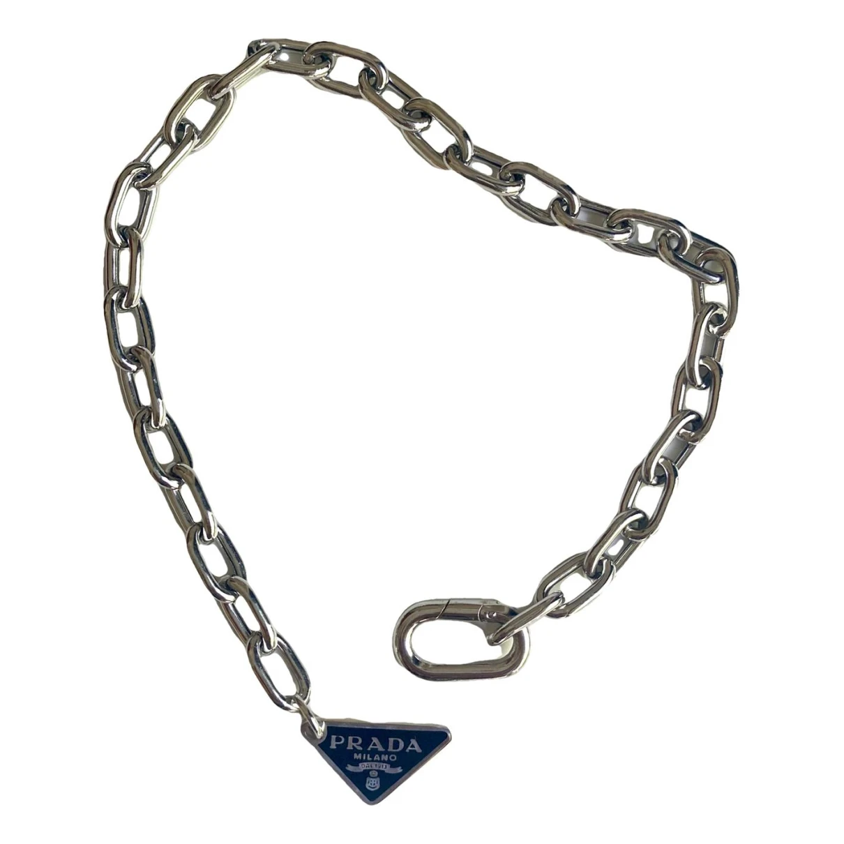 Pre-owned Prada Triangolo Silver Bracelet