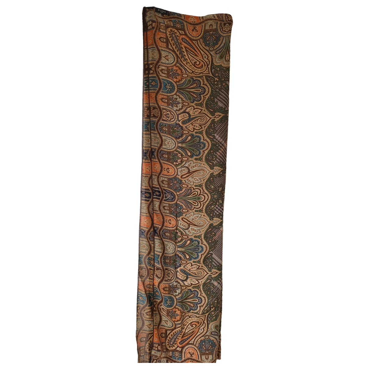Pre-owned Etro Linen Scarf & Pocket Square In Brown