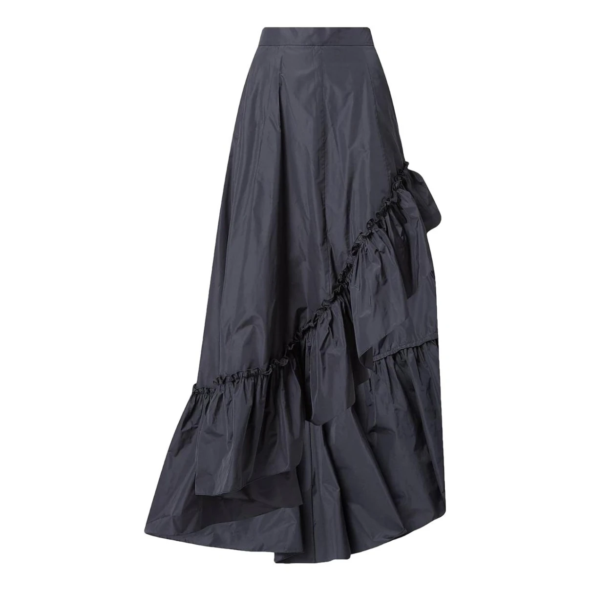 Pre-owned Max Mara Silk Maxi Skirt In Black