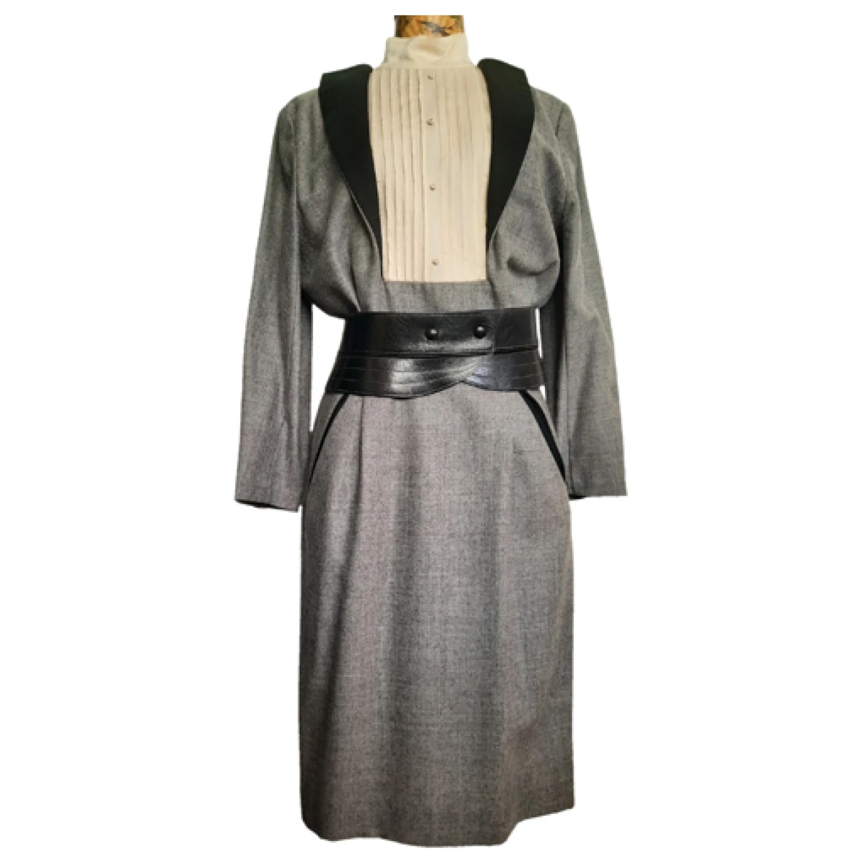 Pre-owned Alberta Ferretti Wool Dress In Grey