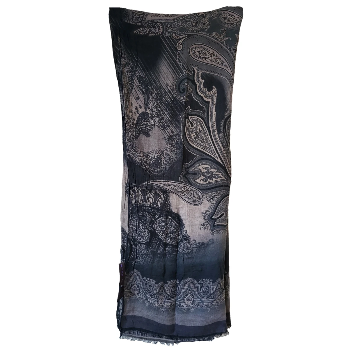 Pre-owned Etro Scarf & Pocket Square In Anthracite