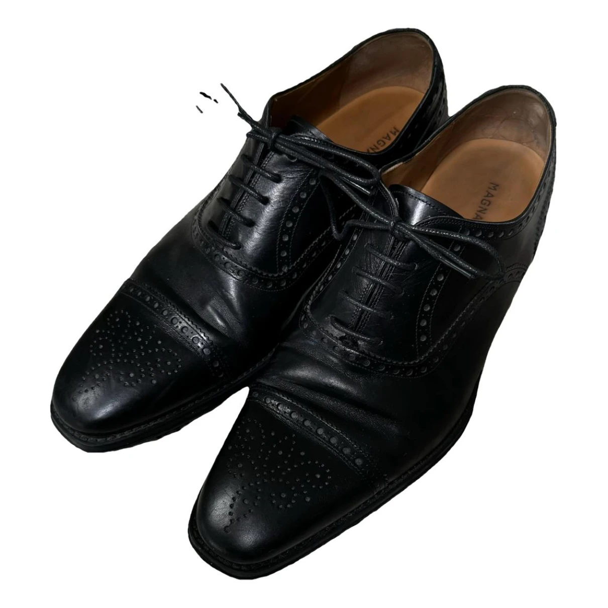 Pre-owned Magnanni Leather Lace Ups In Black