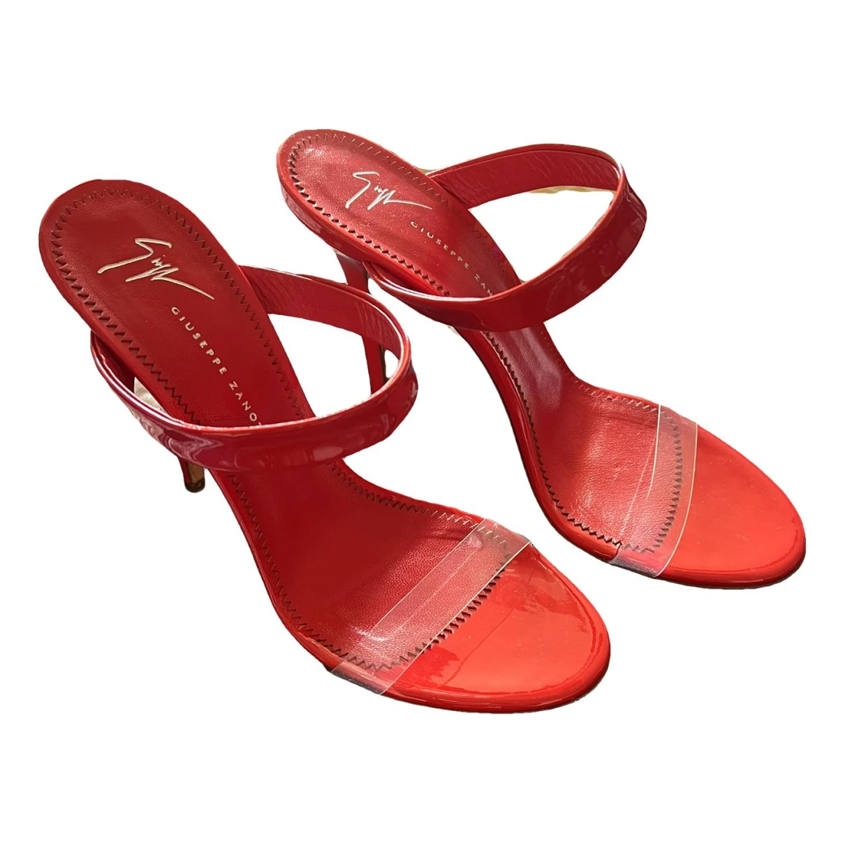 Pre-owned Giuseppe Zanotti Patent Leather Mules & Clogs In Red