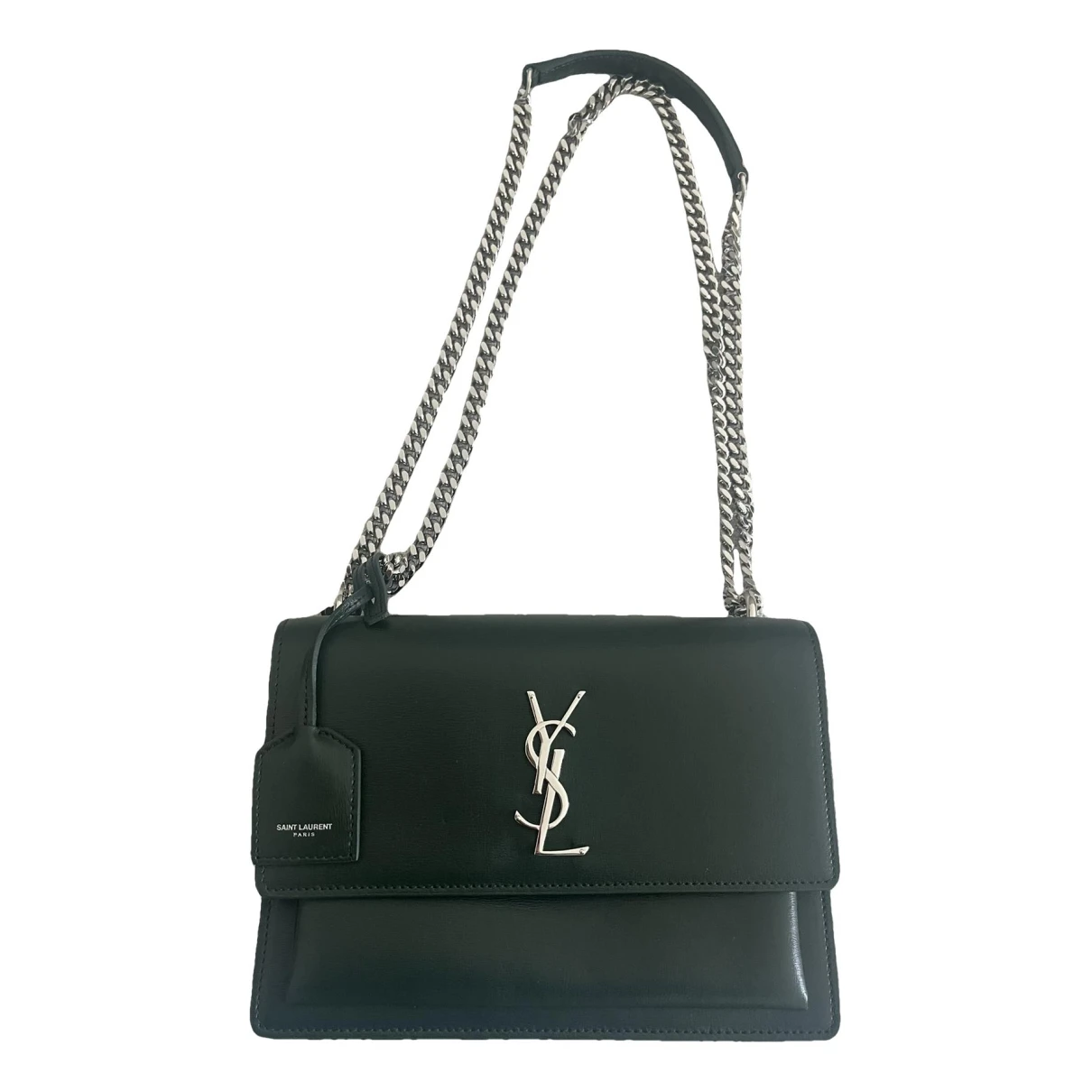 Pre-owned Saint Laurent Sunset Leather Crossbody Bag In Green