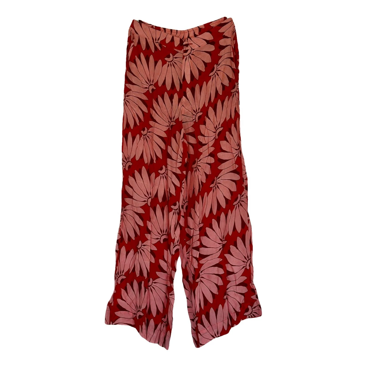 Pre-owned Farm Rio Trousers In Red
