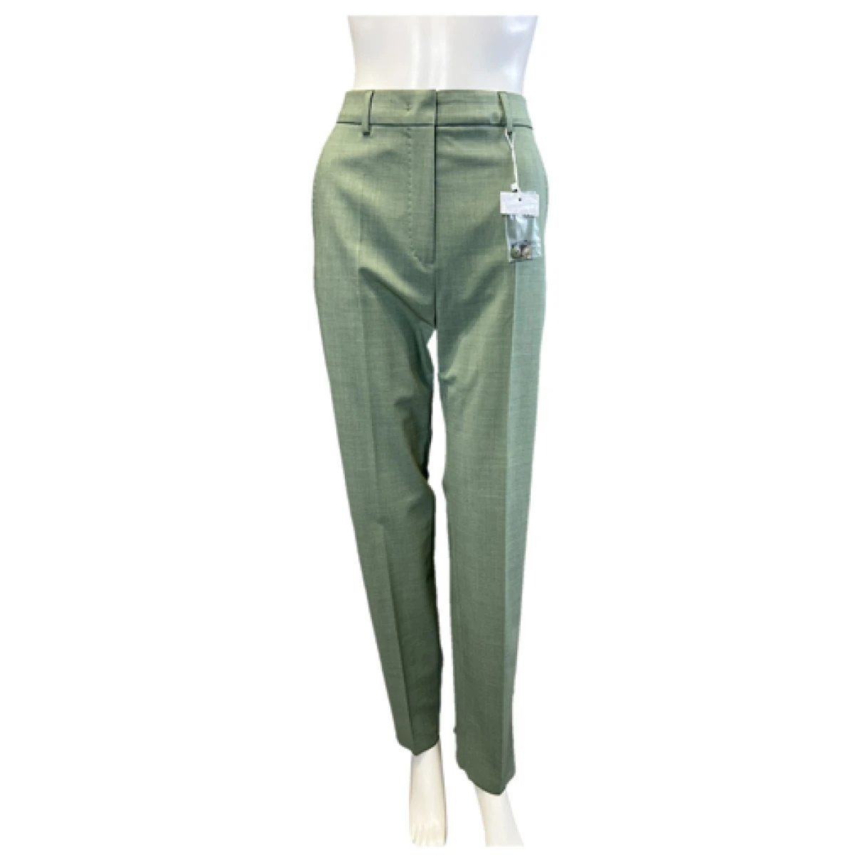 Pre-owned Max Mara Wool Straight Pants In Green