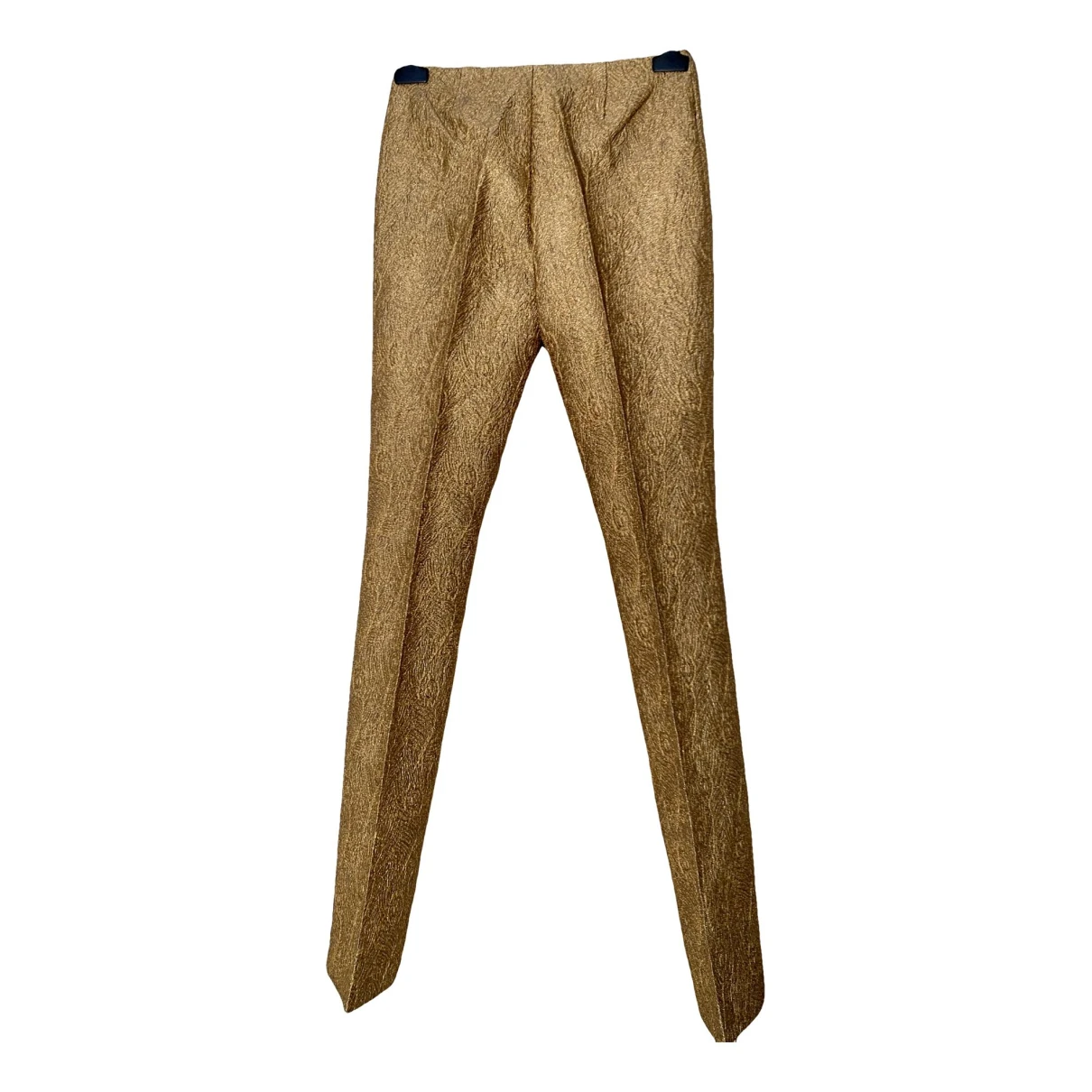 Pre-owned Alberta Ferretti Wool Straight Pants In Gold
