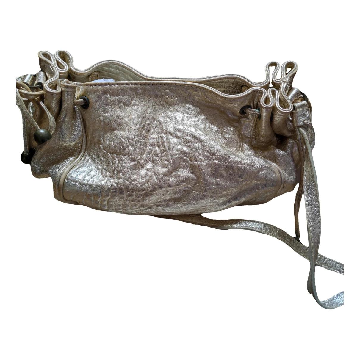 Pre-owned Gerard Darel Leather Handbag In Gold