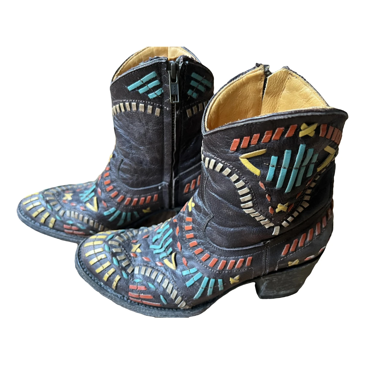 Pre-owned Mexicana Leather Cowboy Boots In Multicolour