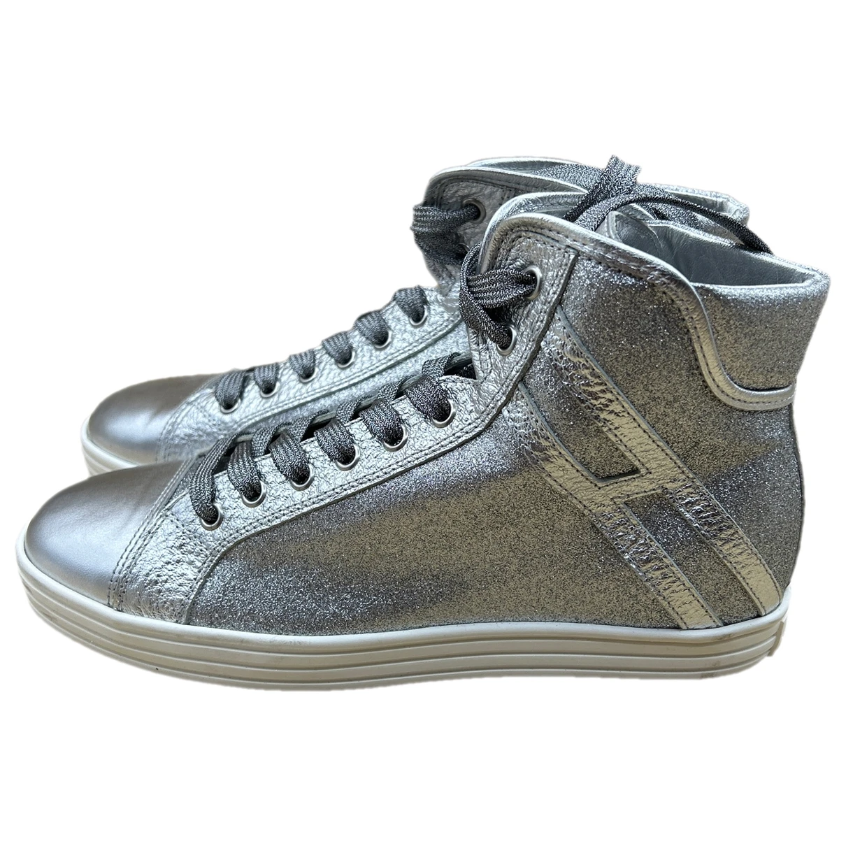 Pre-owned Hogan Trainers In Silver