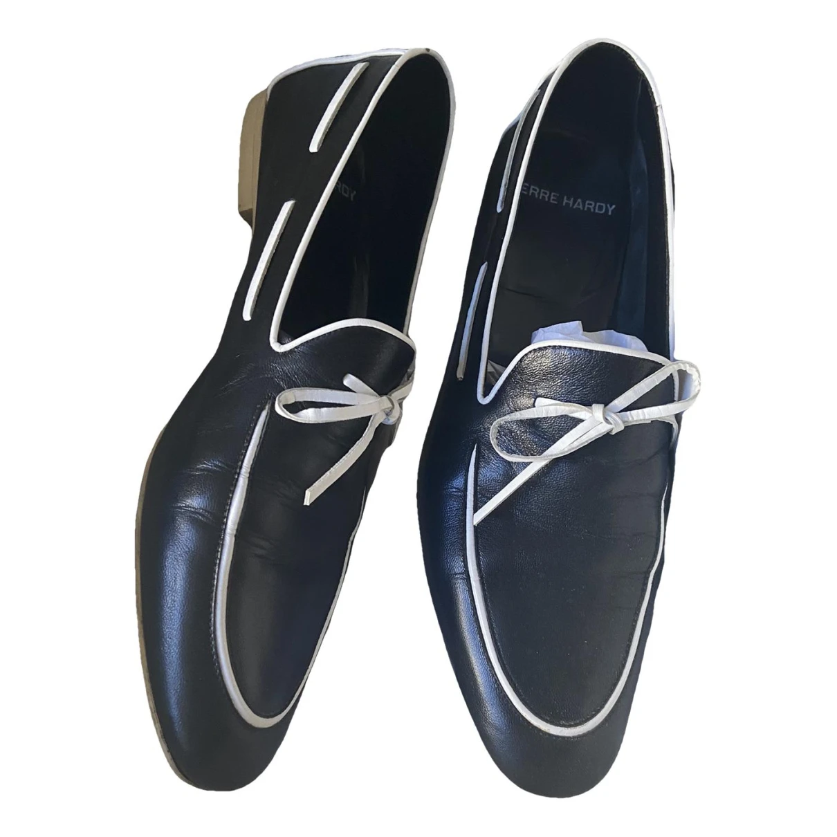 Pre-owned Pierre Hardy Leather Flats In Black