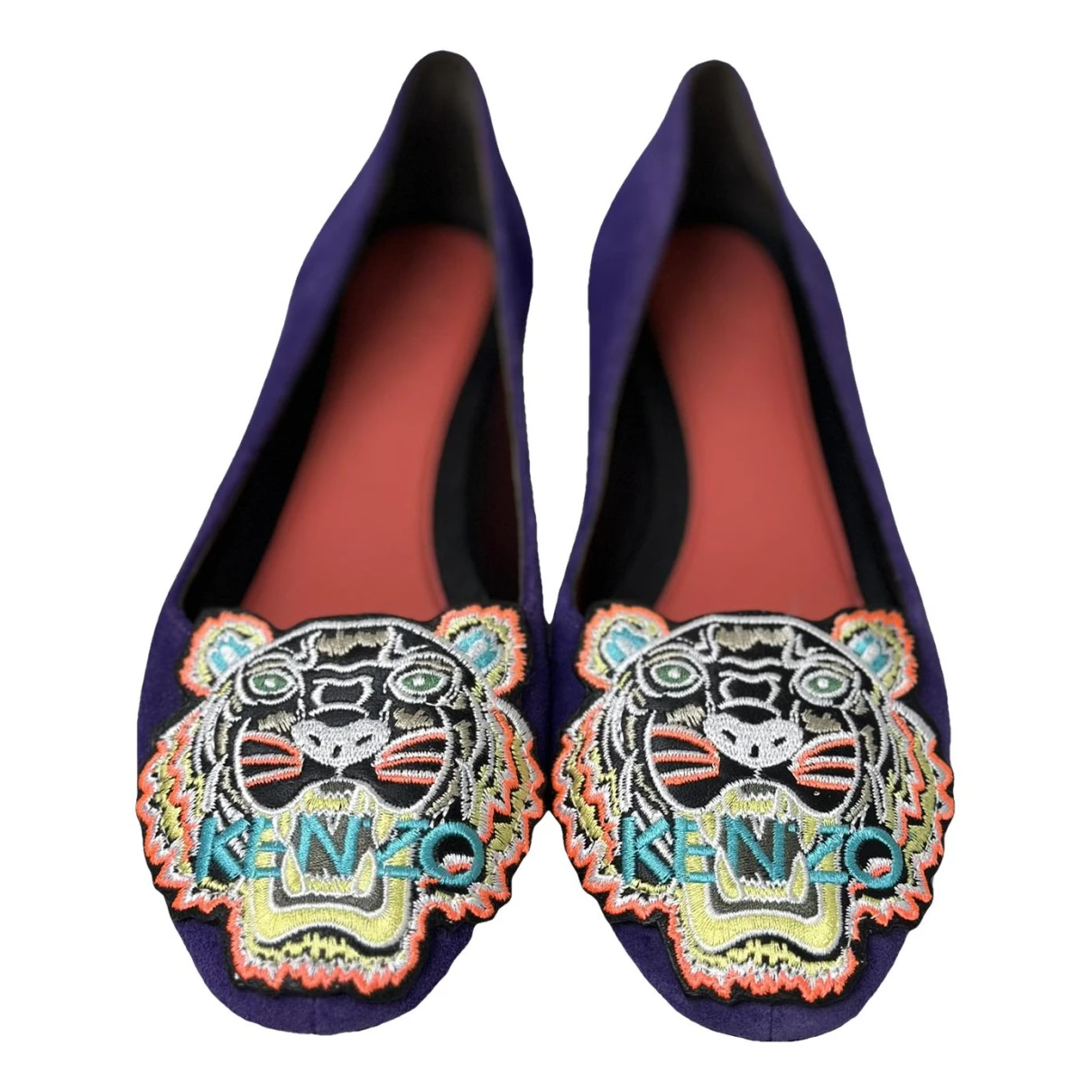 Pre-owned Kenzo Tiger Ballet Flats In Purple