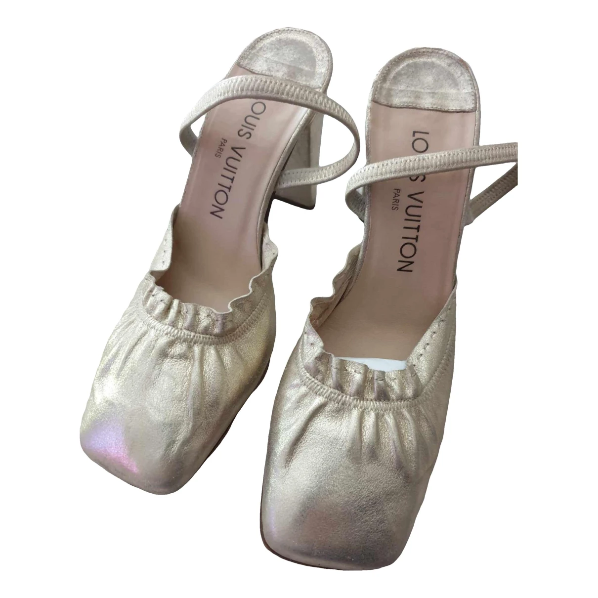 Pre-owned Louis Vuitton Leather Sandals In Silver