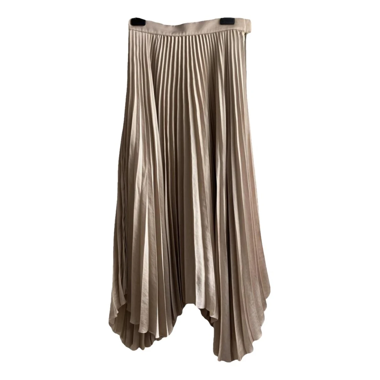 Pre-owned Massimo Dutti Maxi Skirt In Gold