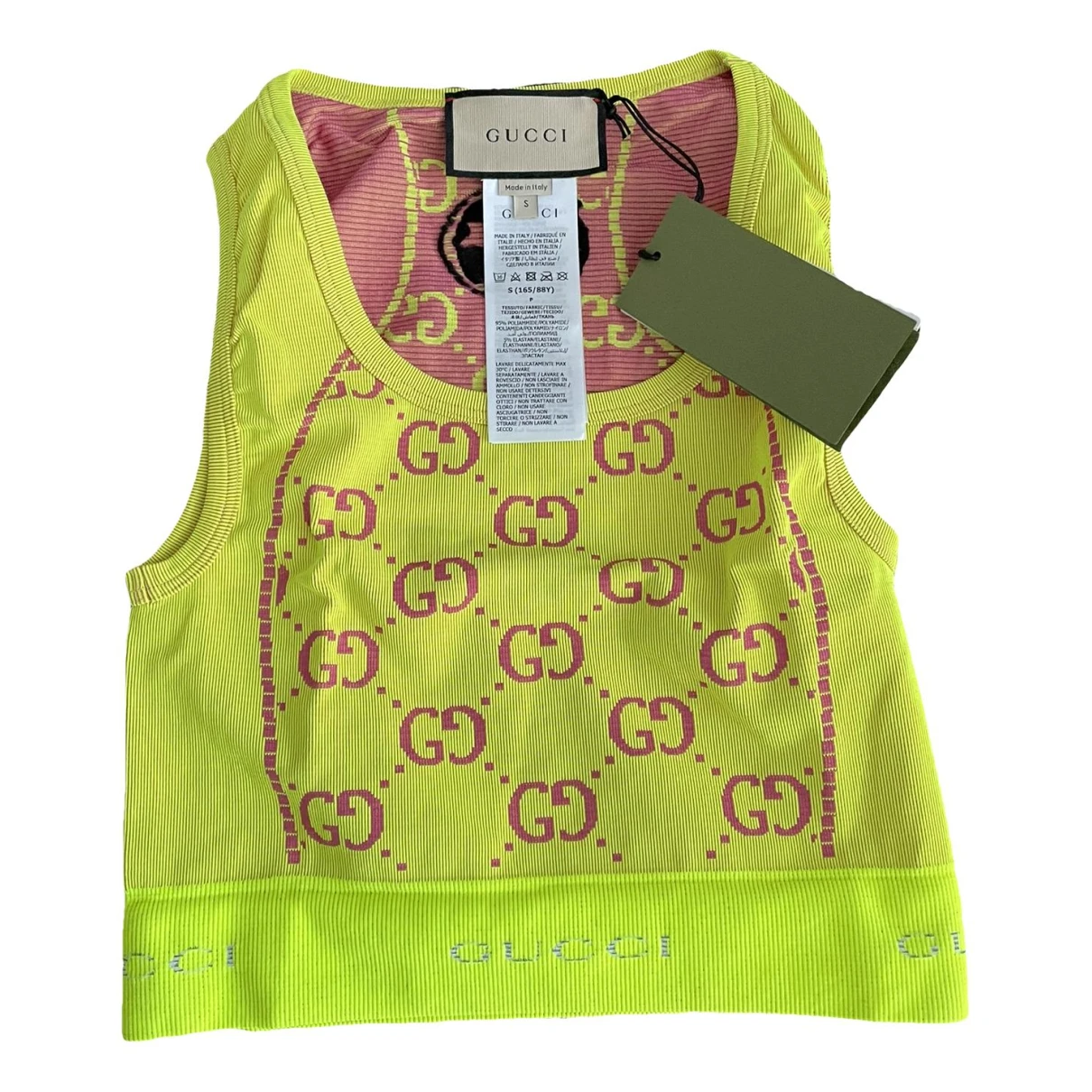 Pre-owned Gucci Camisole In Yellow