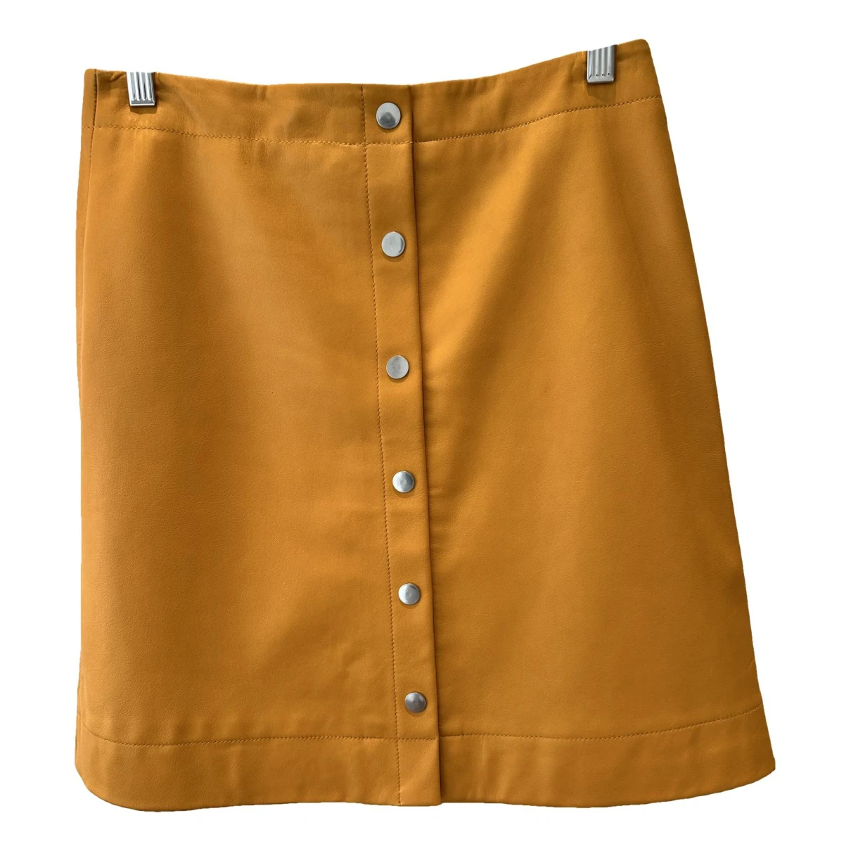 Pre-owned Paul Smith Leather Mini Skirt In Orange