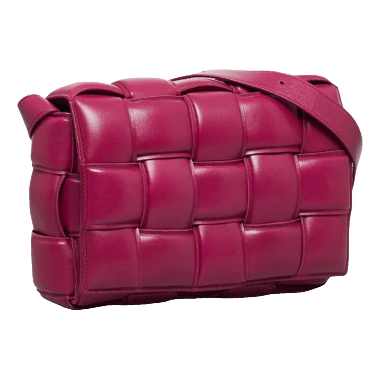 Pre-owned Bottega Veneta Cassette Padded Leather Crossbody Bag In Burgundy