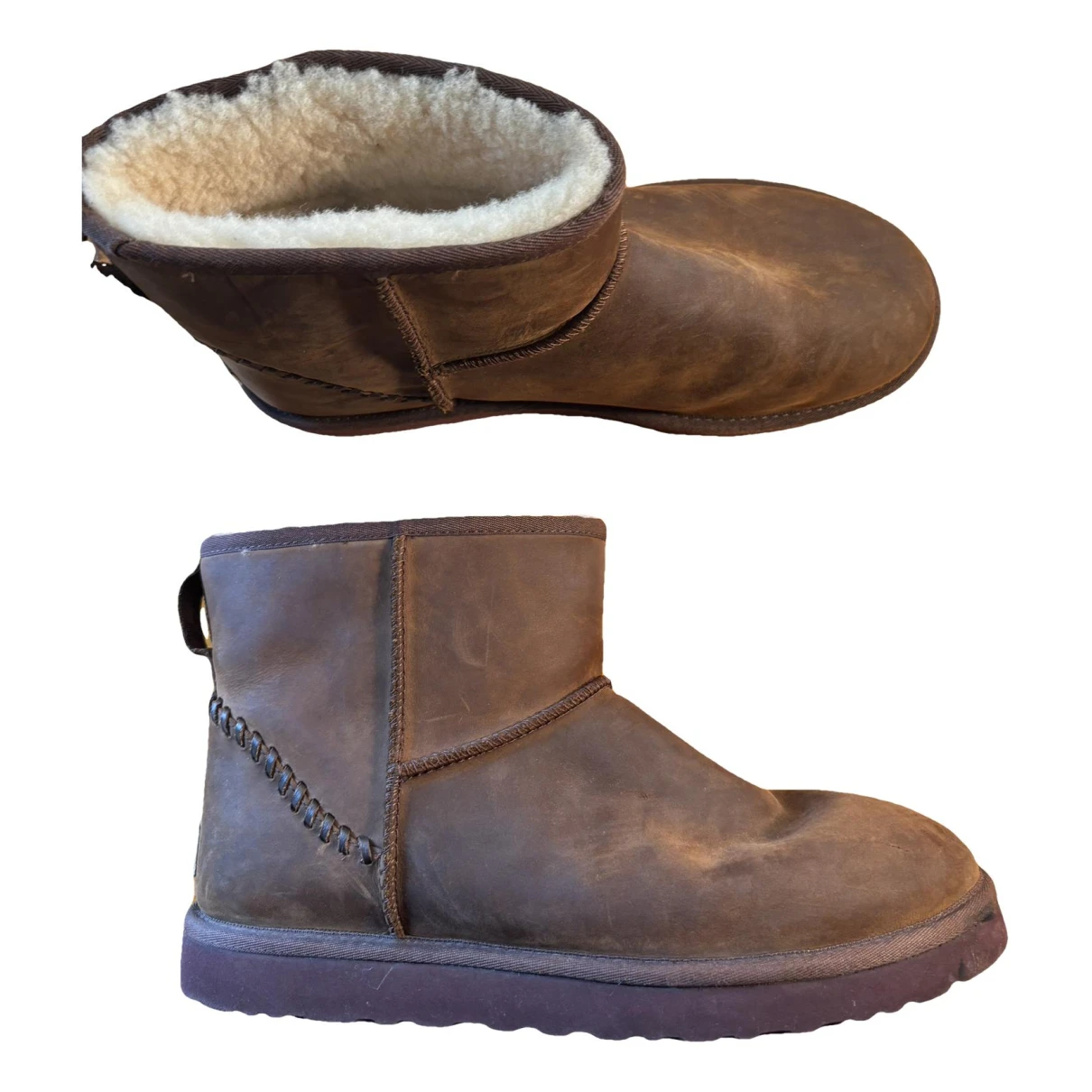 Pre-owned Ugg Leather Boots In Brown
