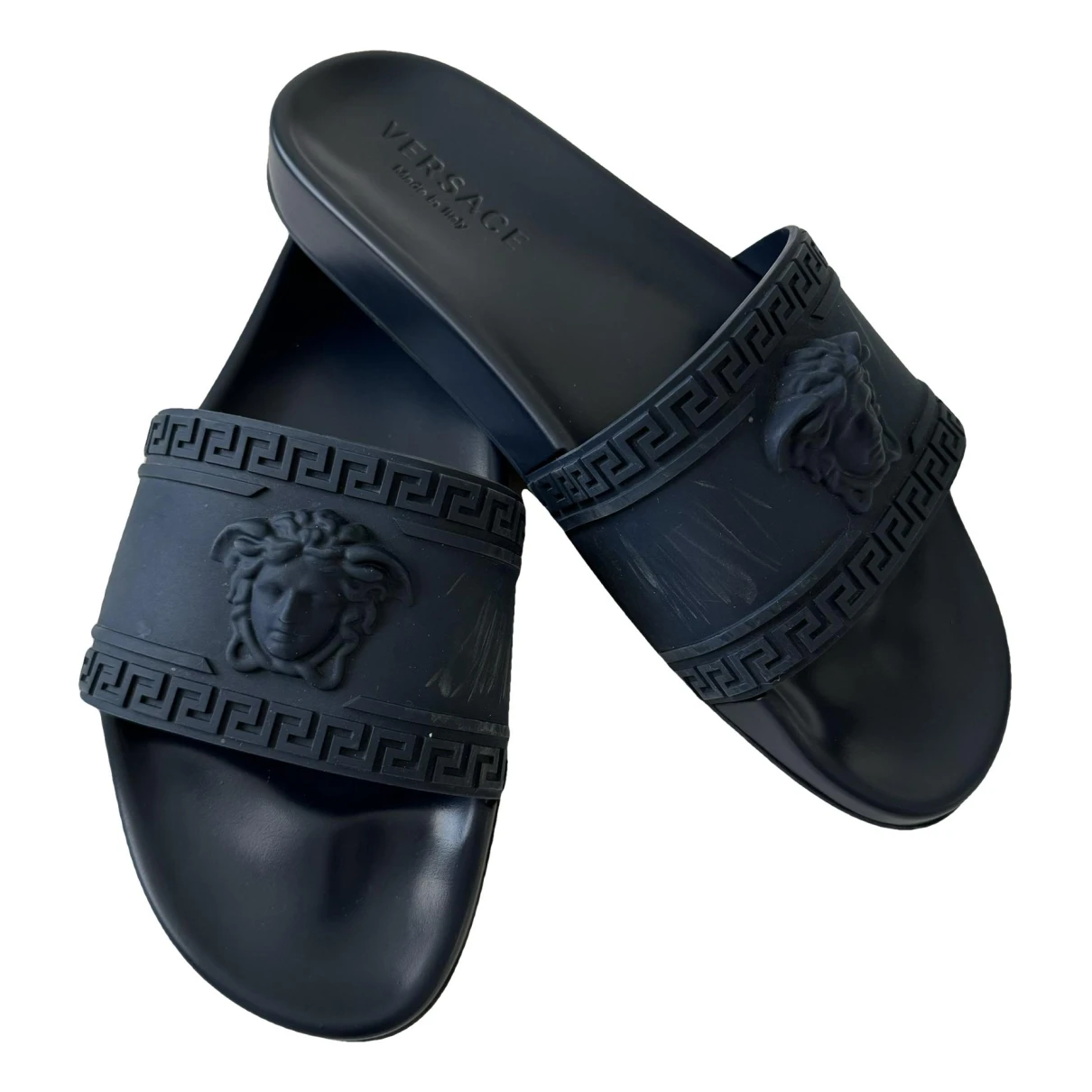 Pre-owned Versace Sandals In Blue