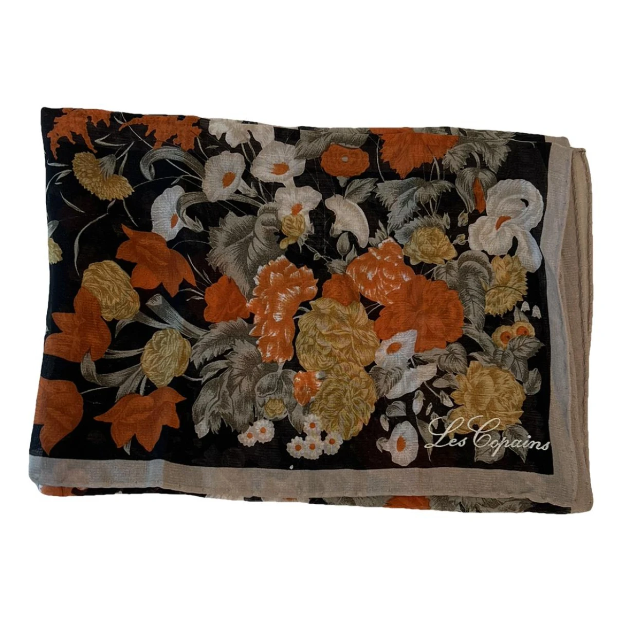 Pre-owned Les Copains Silk Neckerchief In Orange