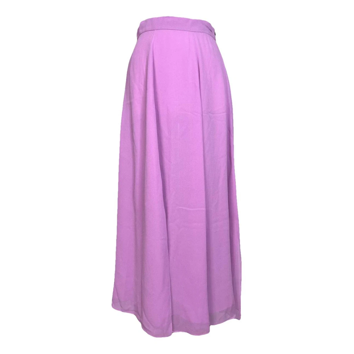 Pre-owned Max Mara Silk Maxi Skirt In Purple