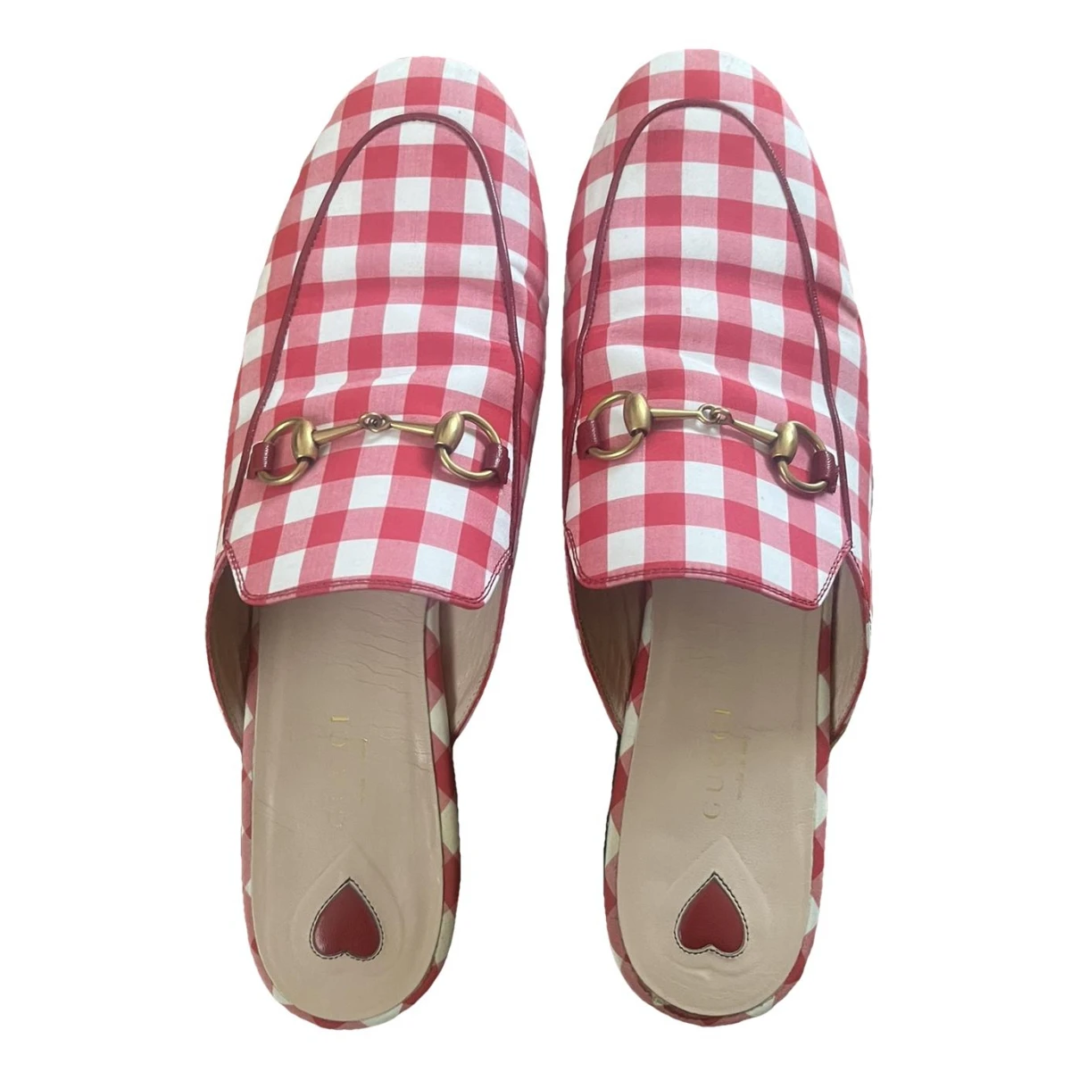 Pre-owned Gucci Princetown Cloth Flats In Red