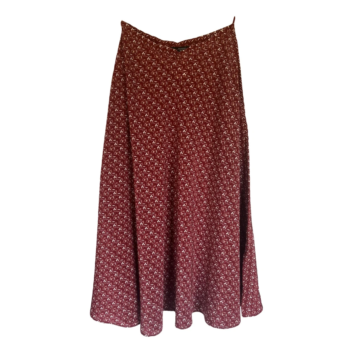 Pre-owned Max Mara Silk Mid-length Skirt In Red