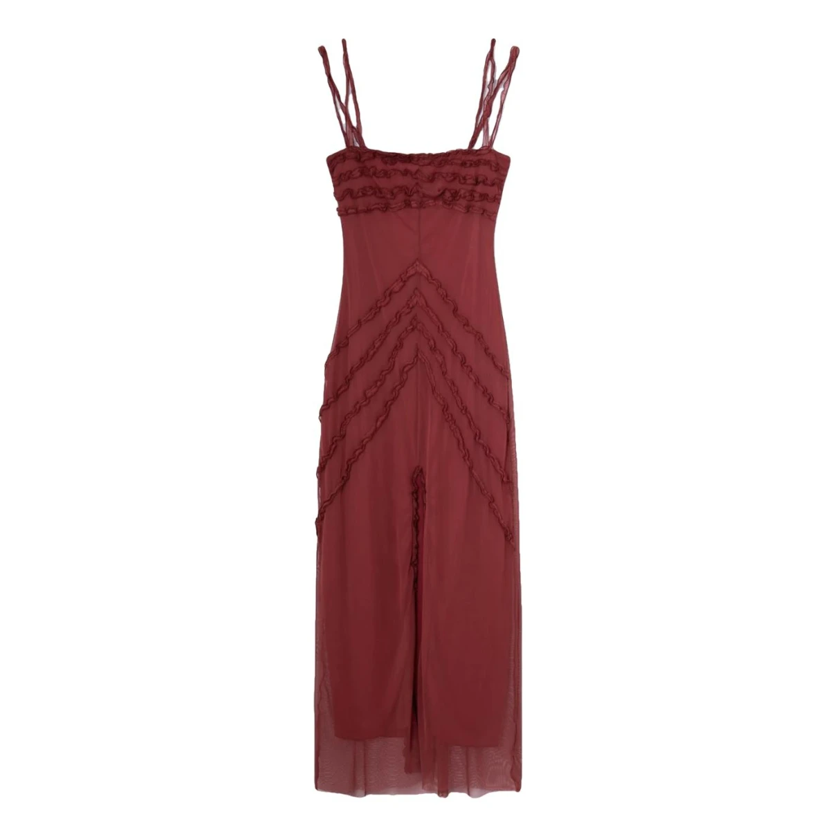Pre-owned Laagam Maxi Dress In Burgundy