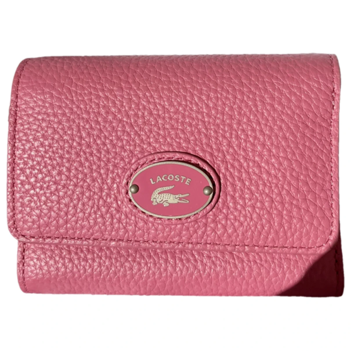 Pre-owned Lacoste Leather Wallet In Pink