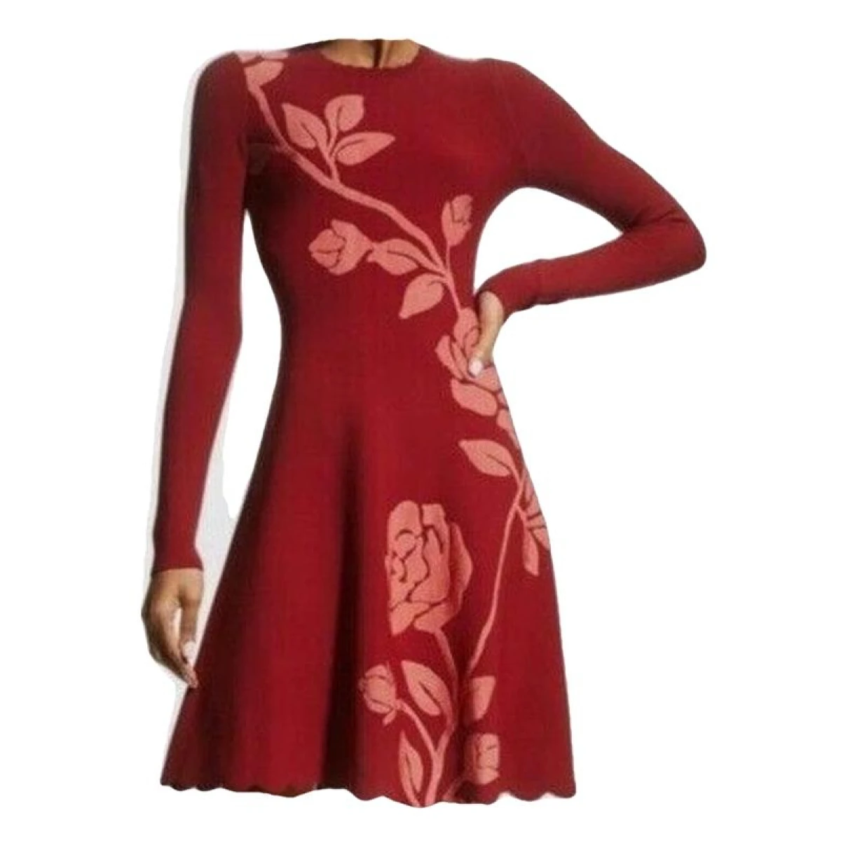 Pre-owned Lela Rose Mini Dress In Red