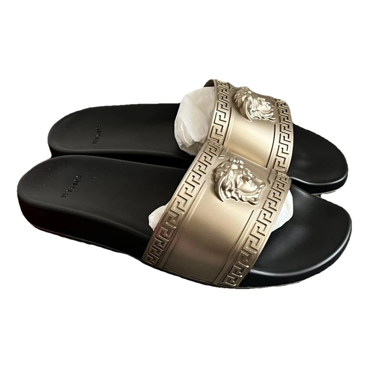 Pre-owned Versace Sandals In Gold