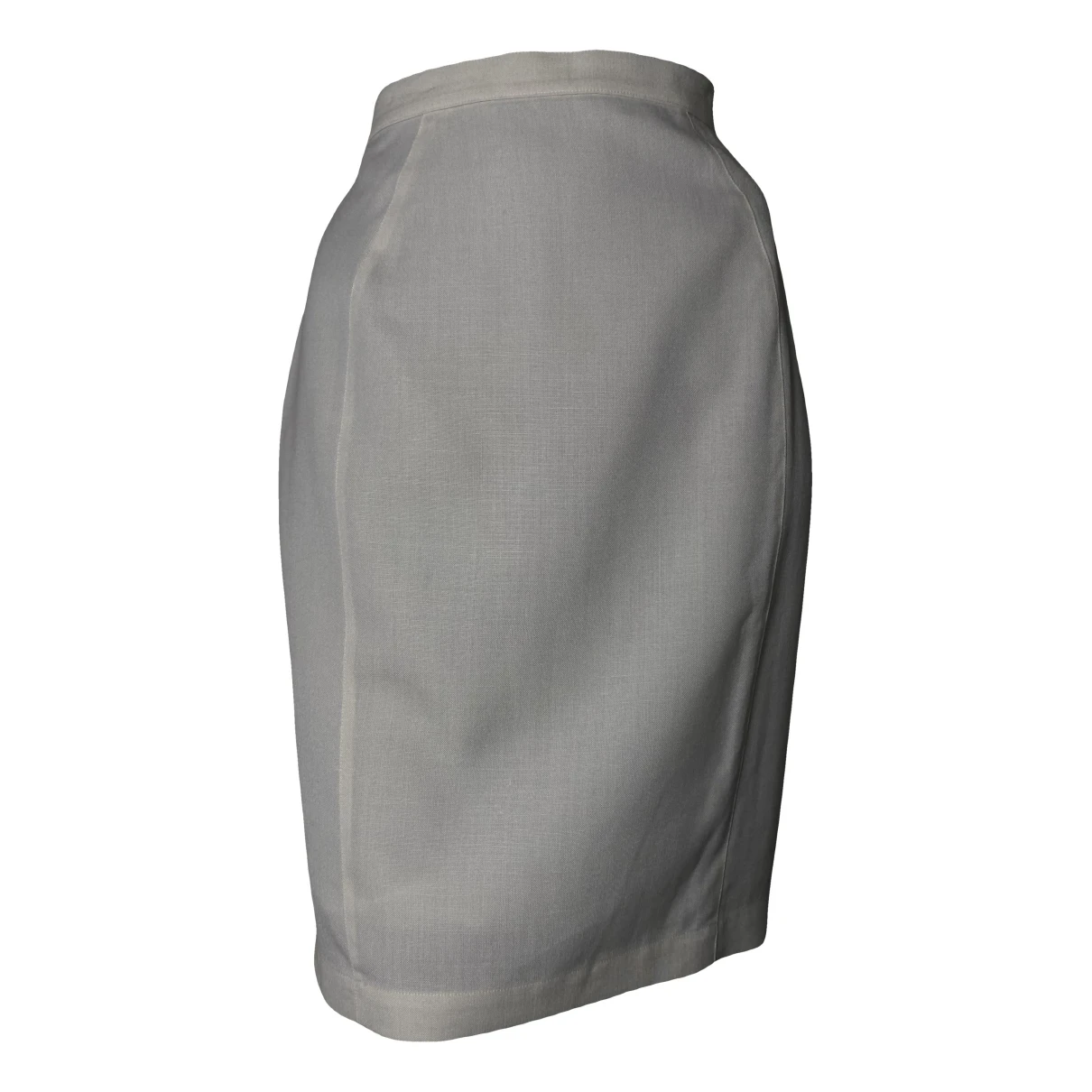 Pre-owned Mugler Linen Mid-length Skirt In White