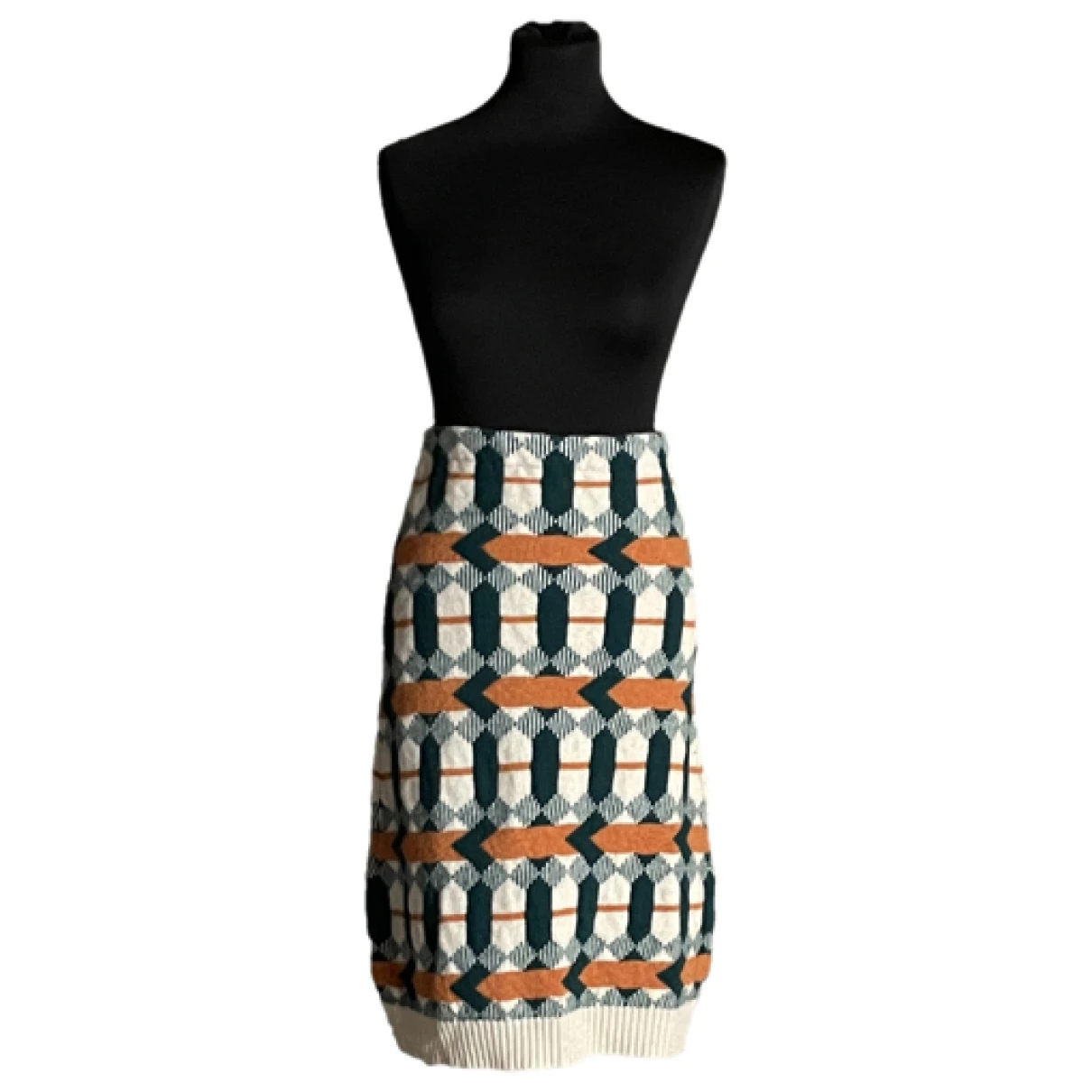 Pre-owned Prada Wool Mid-length Skirt In Multicolour