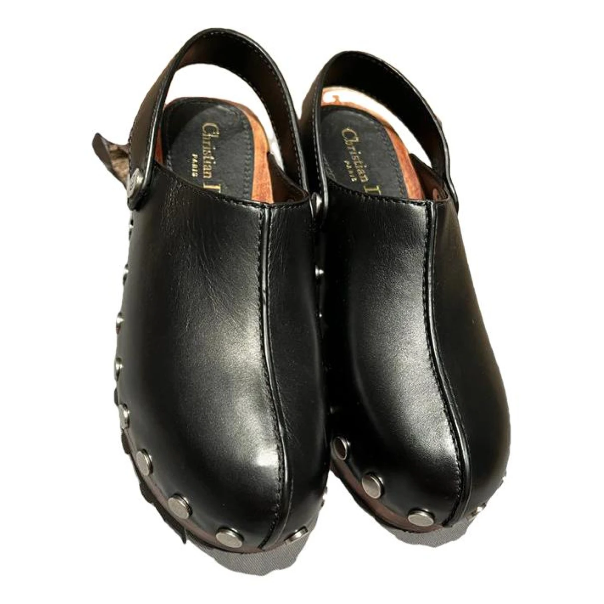 Pre-owned Dior Quake Leather Mules & Clogs In Black