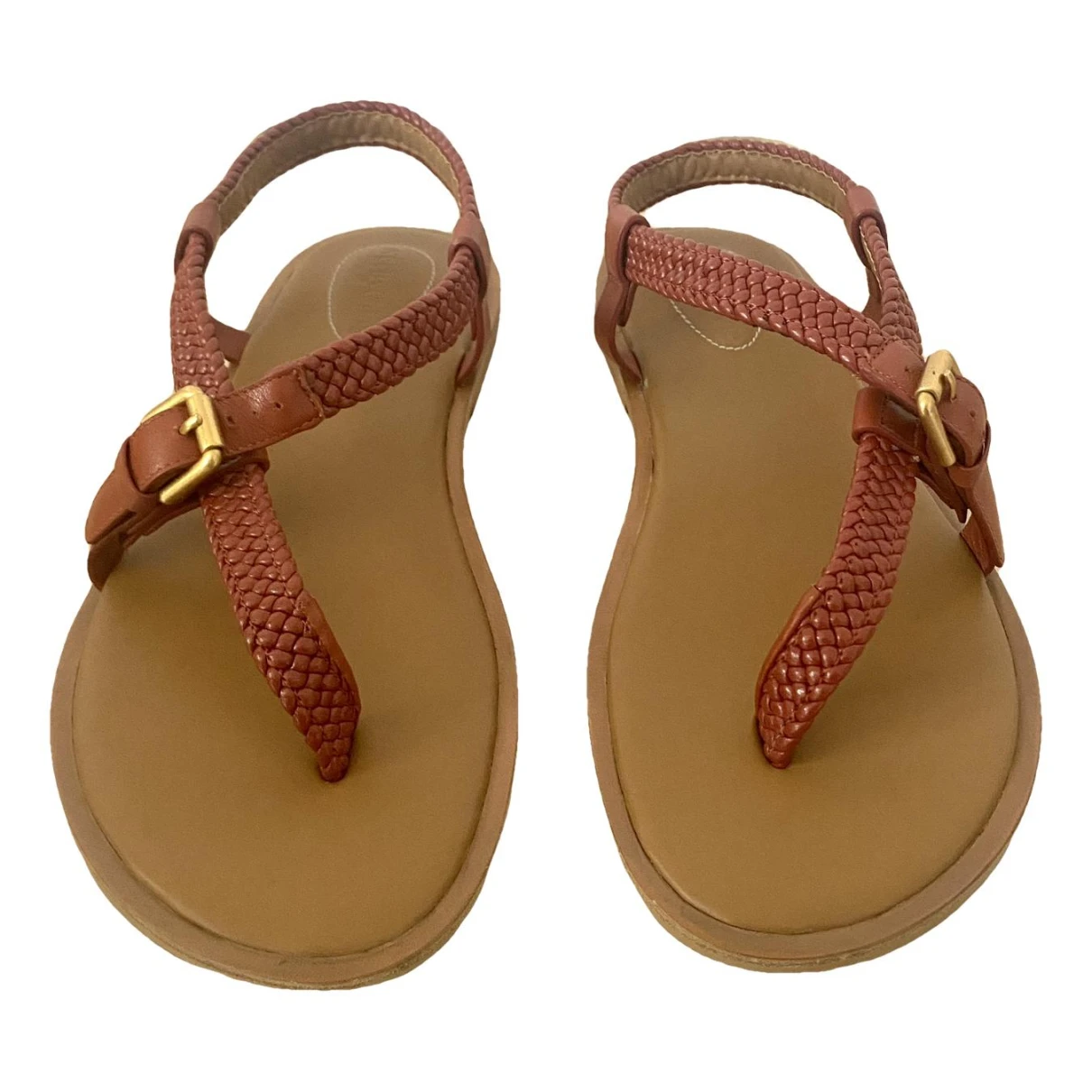 Pre-owned See By Chloé Leather Sandal In Burgundy