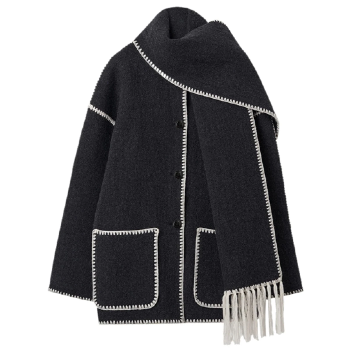 Pre-owned Totême Wool Coat In Grey